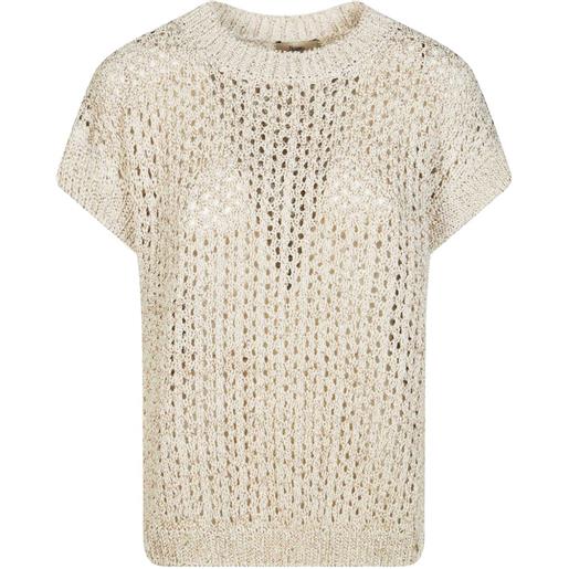 Herno t-shirt traforata - toni neutri