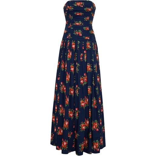 Cara Cara abito montreal plissé a fiori - blu