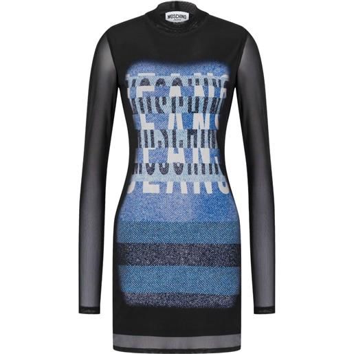 MOSCHINO JEANS abito corto con stampa - nero