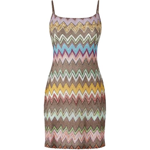 Missoni abito corto con motivo a zigzag - marrone