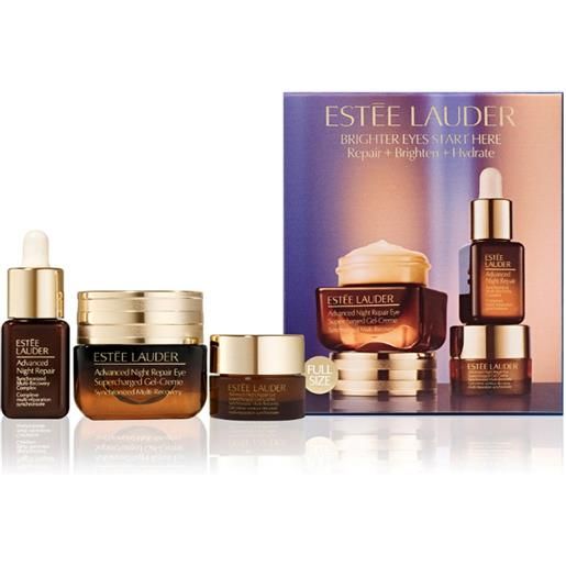 Estee lauder brighter eyes start here set 15ml+7ml+5ml cofanetto con siero, crema giorno e contorno occhi