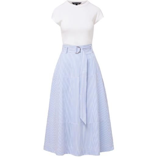Veronica Beard abito belmar a righe con cintura - blu