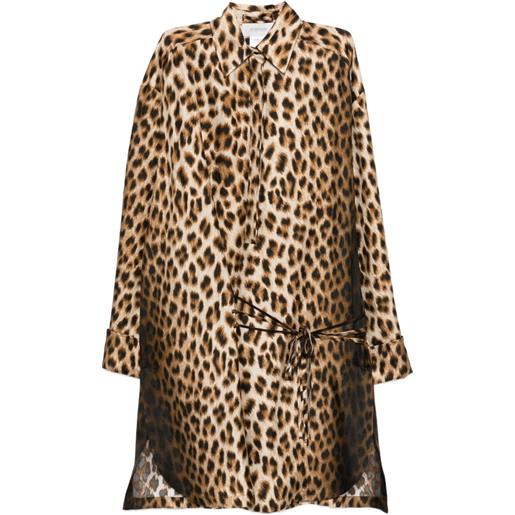 Sportmax abito midi leopardato - marrone