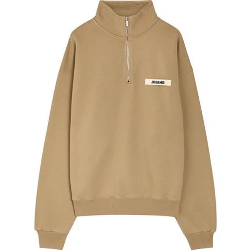 Jacquemus felpa con zip - toni neutri