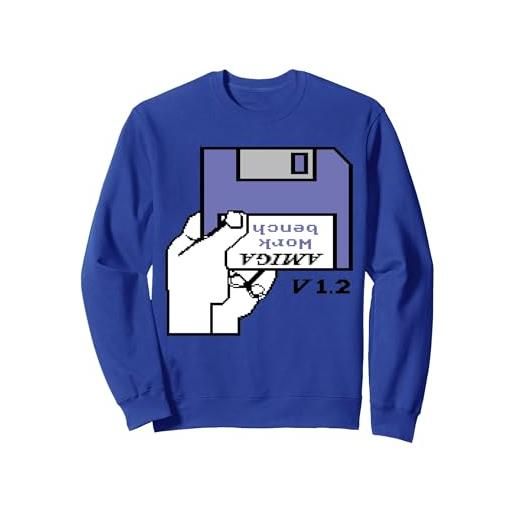 AMIGA 500 commodore - AMIGA 500: disco da lavoro - dark felpa, unisex per adulti, grigio scuro, xxl