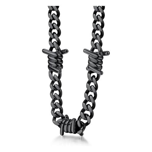 Epinki Collana Per Uomo Acciaio Inossidabile Catena Semplice Argento