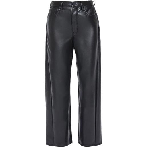 MOTHER pantaloni in pelle - nero