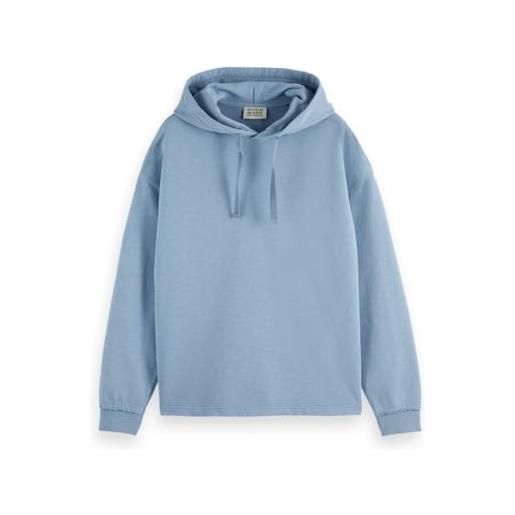 Scotch & Soda 3 crosses hooded sweatshirt, felpa con cappuccio, uomo, faded denim, s
