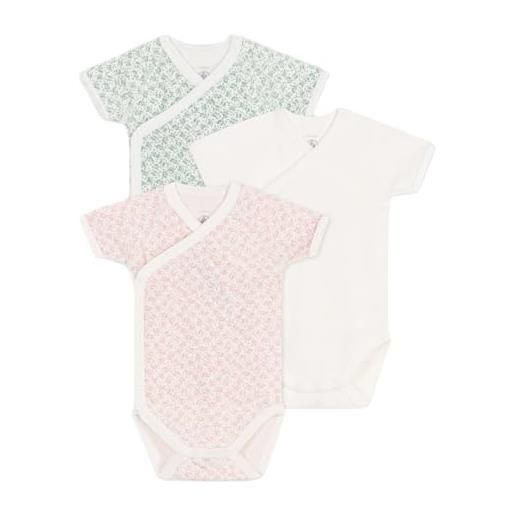 Petit Bateau a0cb9 body nascita a maniche corte, variante 2, 3 mesi (pacco da 3) bimba