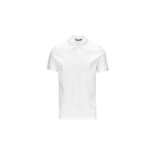 K-Way polo uomo, con collo classico e abbottonatura, logo sul petto in silicone, tono su tono, maniche corte, regular fit, colore bianco