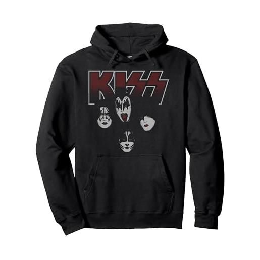 Kiss - ritratto felpa con cappuccio, unisex per adulti, nero, m