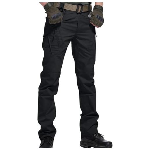 Toocool Pantaloni Uomo Cargo Felpati Militari tasconi Laterali Casual Cotone HX-7823 [30/tg 44,Blu