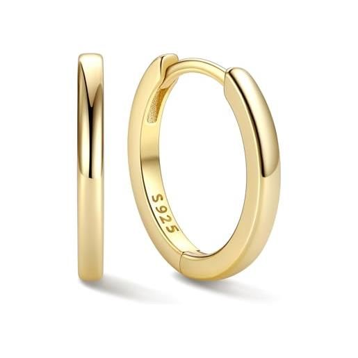 Orecchini da donna a cerchio oro giallo 18 kt placcato e
