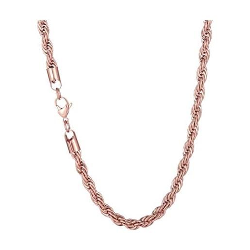 Collana Uomo OIDEA In Acciaio Inossidabile - Catena Stile Punk Rock, Argento, Lunghezza 57cm, Con Confezione Regalo