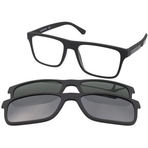 Emporio Armani ea4115 58011w | occhiali da vista con clip da sole | prova online | plastica | quadrati | nero | adrialenti
