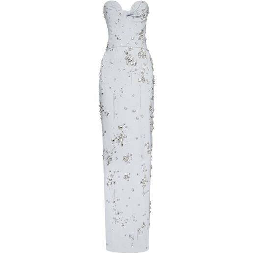 Oscar de la Renta abito da sera senza spalline - blu