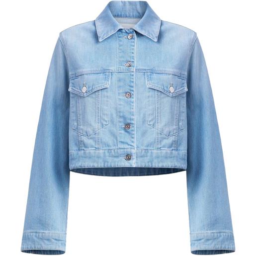 DONDUP giacca crop con taschino - blu