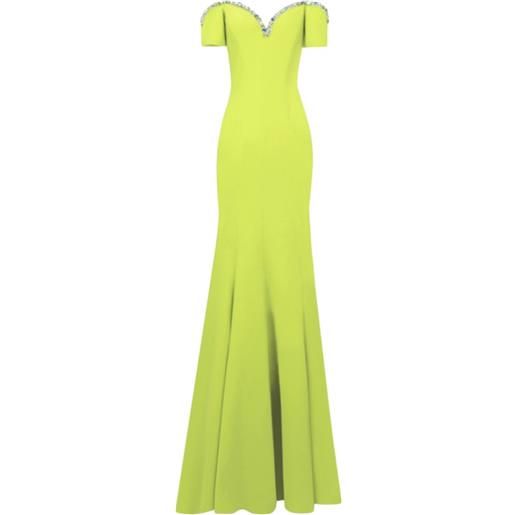 Gemy Maalouf abito lungo con scollo a cuore - verde