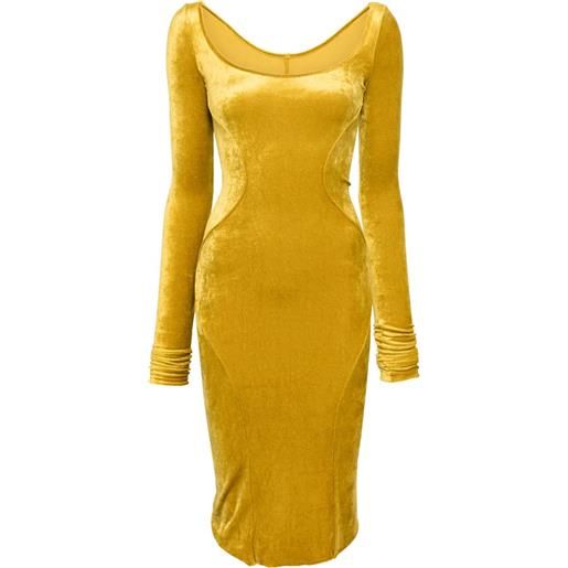 Rick Owens Lilies abito a maniche lunghe - giallo