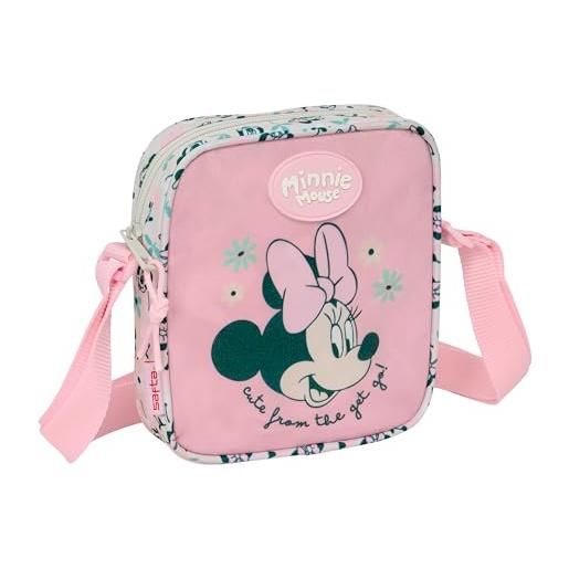 safta minnie mouse minty - borsa a tracolla piccola, borsa per bambini, ideale per bambini dai 5 ai 14 anni, comoda e versatile, qualità e resistenza, 16 x 4 x 18 cm