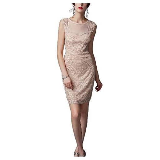 TOSHIKII costume gatsby con paillettes flapper per donna abito da sera con frange anni '20 per cocktail party di matrimonio, s