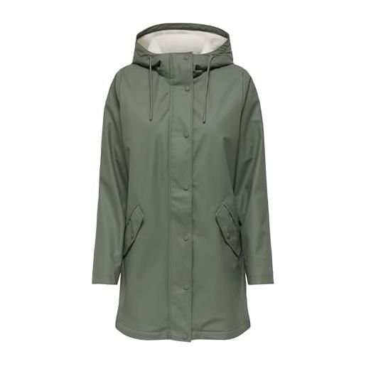 ONLY onlsally raincoat otw noos rain jacket da donna, farina d'avena/dettaglio: bianco orsacchiotto, l