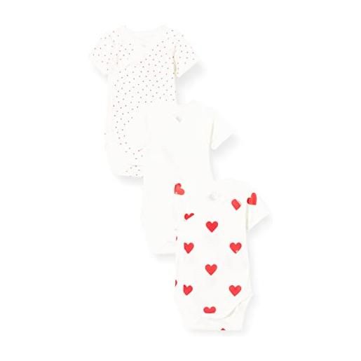 Petit Bateau a04o7, body neonato manica corta (pacco da 3) unisex - bimbi 0-24, variante 1, 12 mesi