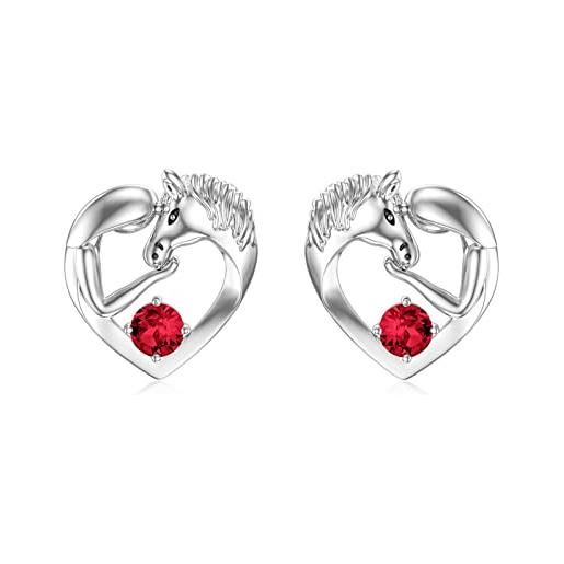 Orecchini A Forma Di Cavallo In Argento 925 - Gioielli Eleganti 9x7 Mm - Vero Argento Sterling