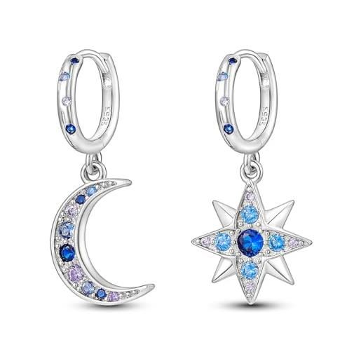 Set Gioielli Kämise In Argento 925 Con Cuore E Zirconi - Collana E Orecchini Pendenti, Ipoallergenico, 3 Colori