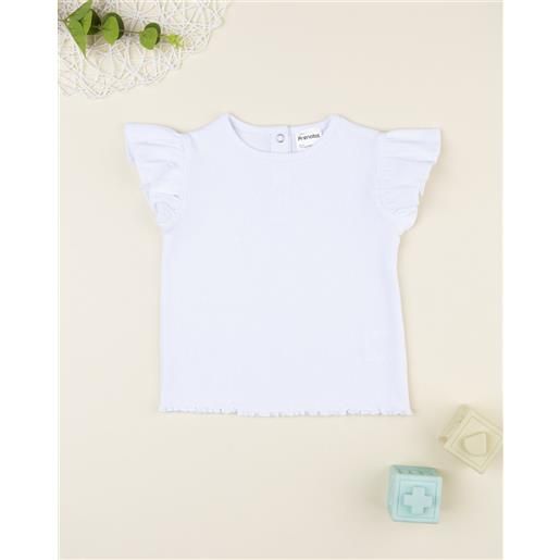 Prénatal t-shirt bimba bianca a costina