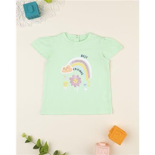 Prénatal t-shirt bimba verde chiaro stampata