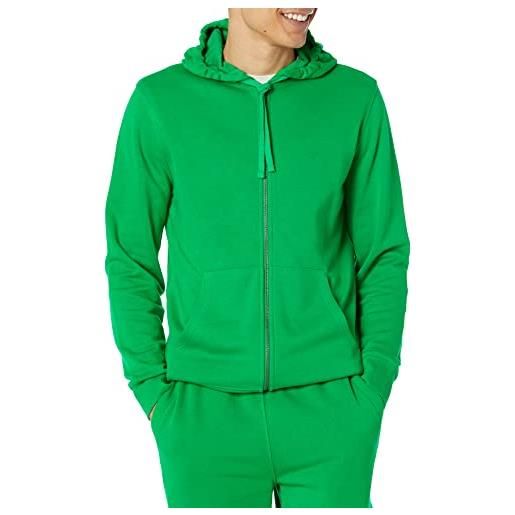 Amazon Essentials felpa con cappuccio e cerniera integrale a maniche lunghe in spugna francese (disponibile nelle taglie big & tall) uomo, carbone puntinato, m