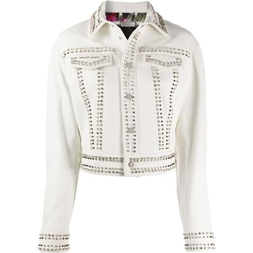 Philipp Plein giacca con borchie - bianco