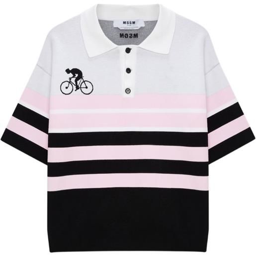 MSGM polo a righe - nero