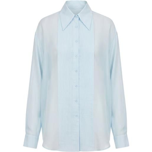 Tibi camicia con punto smock - blu