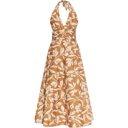 Max Mara abito midi bella a fiori - marrone