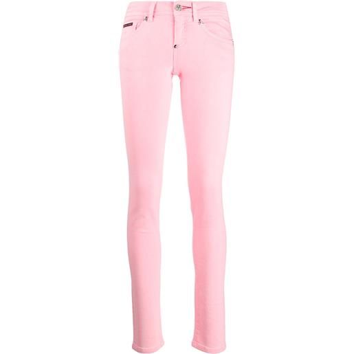 Philipp Plein jeans skinny a vita media - rosa