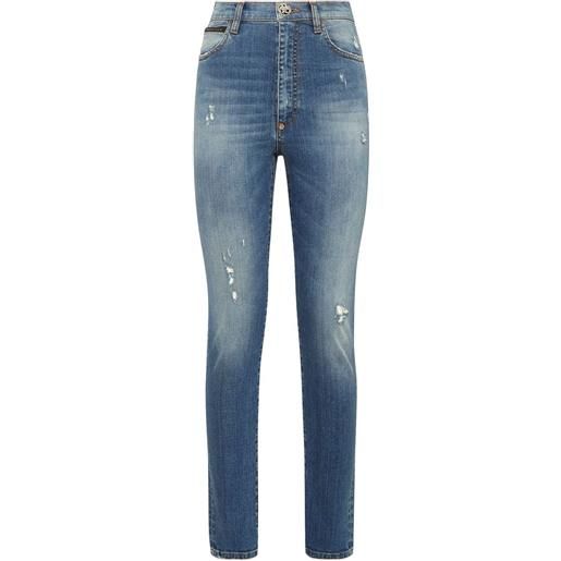 Philipp Plein jeans skinny a vita alta - blu