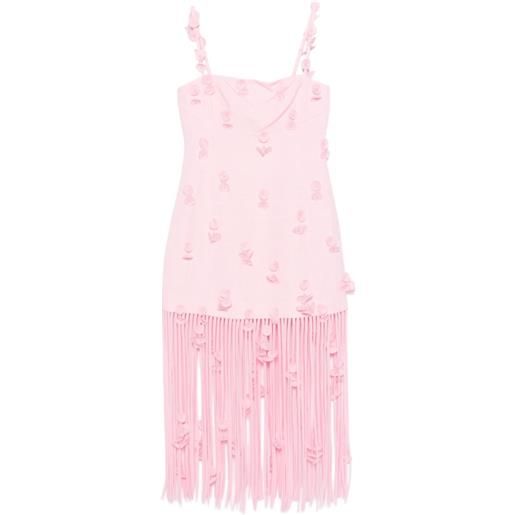 SIMKHAI abito midi a fiori con frange - rosa