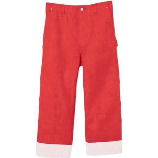 Junya Watanabe MAN pantaloni con risvolto - rosso