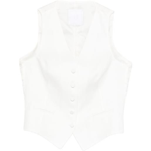 Tagliatore gilet con scollo a v - bianco