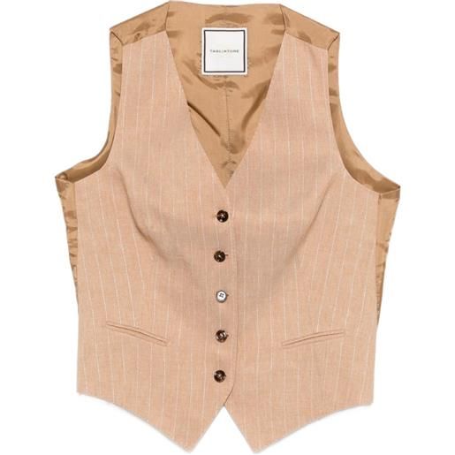 Tagliatore gilet gessato con bottoni - toni neutri