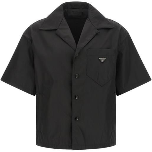 Prada camicia con logo - nero
