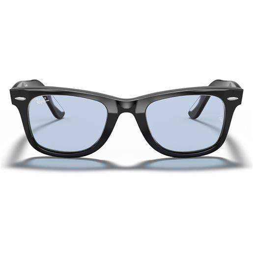 Ray-Ban occhiali da sole rb2140f 901/64 wayfarer nero/blu grigio unisex
