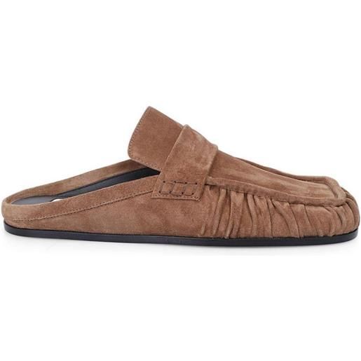 Jil Sander mules sabot in pelle scamosciata - marrone