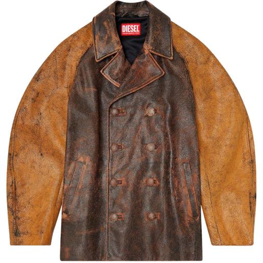 Diesel giacca l-nahun in pelle - marrone