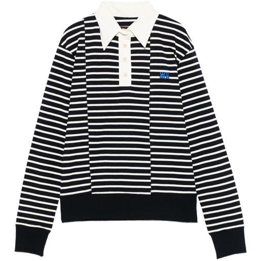 Wales Bonner polo reflect a righe - blu