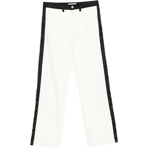 Wales Bonner pantaloni con applicazione - bianco