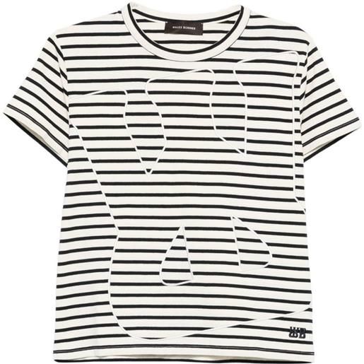 Wales Bonner t-shirt a righe - bianco
