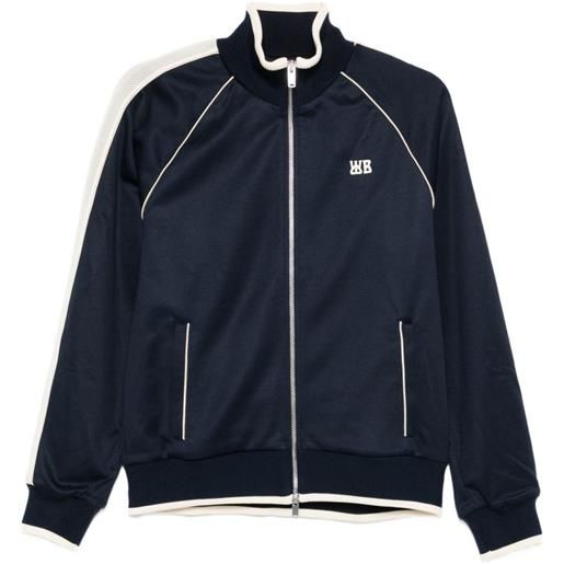 Wales Bonner felpa motion con zip - blu
